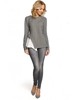 M333 Asymetrická vrstvená blúzka - šedá