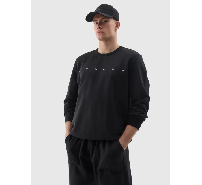 Pánska bavlnená mikina 4F - čierna Pánska bavlnená mikina 4F - čierna