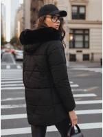 Dámska zimná prešívaná bunda s kapucňou čierna FashionStreet TY5330 Dámska zimná prešívaná bunda s kapucňou čierna FashionStreet TY5330