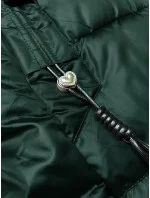 Zimná plus size prešívaná bunda s kapucňou S'west tmavozelená (B8267-10)