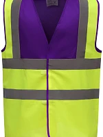 Yoko HVW 100 Hi-Vis bezpečnostná vesta 79.W100 fialová/výrazne žltá