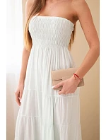 Dámske viskózové šaty s elastickým vrchným dielom mätovej farby