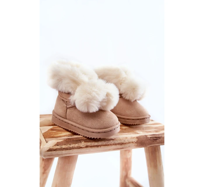 Dziecięce Młodzieżowe Ocieplane Botki Śniegowce Jasnobeżowe Roofy Dziecięce Młodzieżowe Ocieplane Botki Śniegowce Jasnobeżowe Roofy