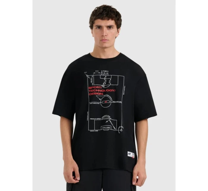 Pánske tričko oversize s potlačou 4F 4FRAW25TTSHM3257-20S Pánske tričko oversize s potlačou 4F 4FRAW25TTSHM3257-20S