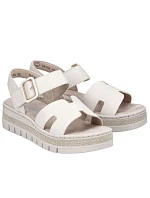 Béžové dámske sandále na platforme Rieker V4952-60