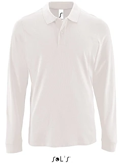 SOL'S Perfect LSL Men Pánske polo s dlhým rukávom z piké 25.2087 biele