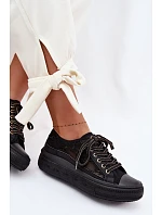 Dámské tenisky s krajkou na platformě model 22095265 Černé - Lee Cooper