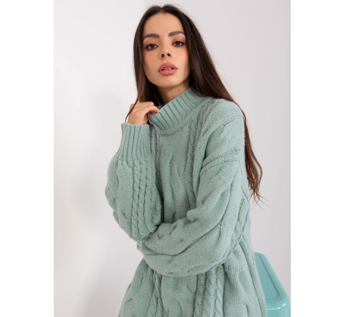 Sweter AT SW  mietowy model 18909377 - FPrice