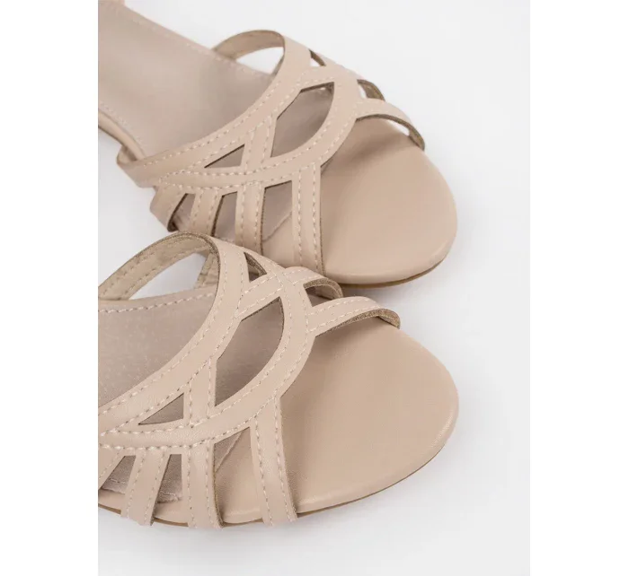 Luxusní  sandály dámské hnědé bez podpatku