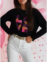 Dámský oversize svetr černý Dstreet model 21970645 - FashionStreet Dámský oversize svetr černý Dstreet model 21970645 - FashionStreet