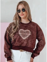 Dámská oversize mikina se srdcem vínová Dstreet model 21988163 - FashionStreet
