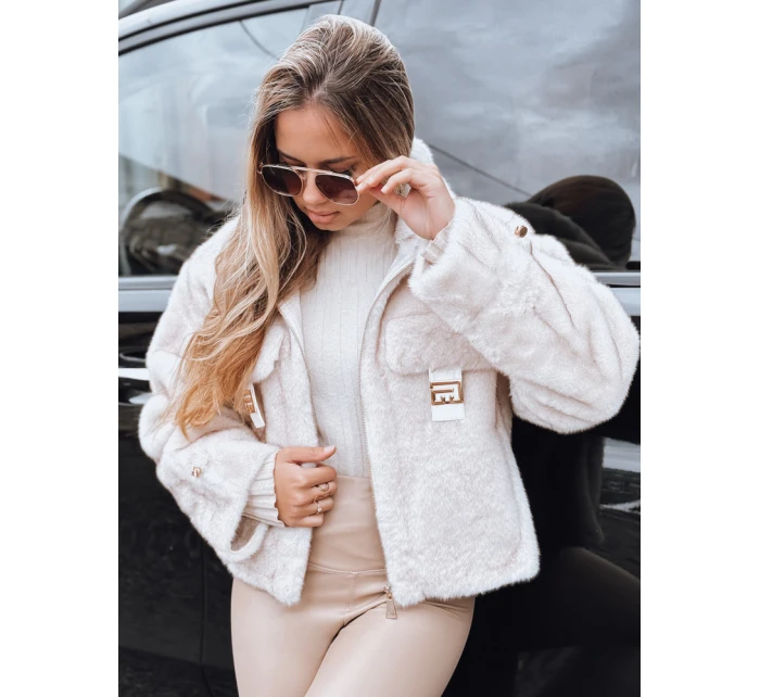 FashionStreet dámsky krátky biely kožuch TY5250