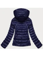 Tmavomodrá obojstranná dámska prešívaná bunda (B9775-3)