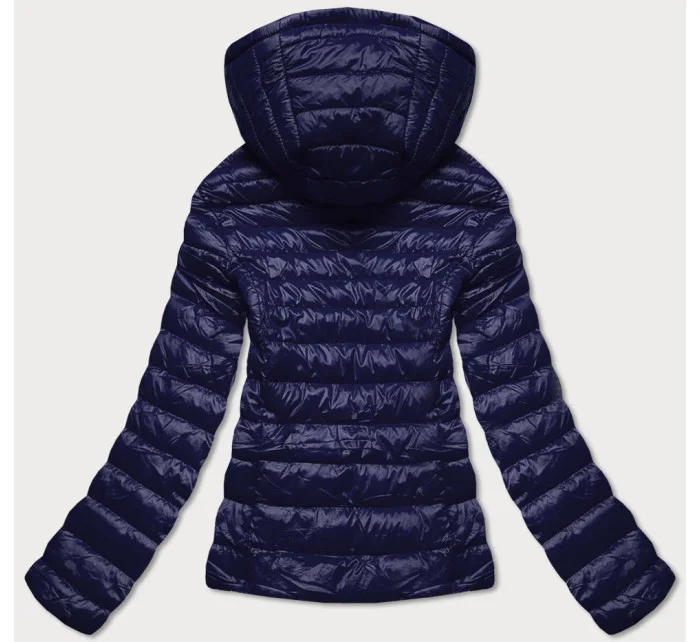 Tmavomodrá obojstranná dámska prešívaná bunda (B9775-3)