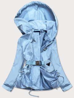 Světle modrá krátká dámská bunda s páskem model 17032535 - Ann Gissy
