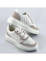 Bielo-béžové dámske šnurovacie športové poltopánky (RC-50) Bielo-béžové dámske šnurovacie športové poltopánky (RC-50)