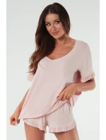 Talianska móda Puntini crêpe farba:print/powder pink