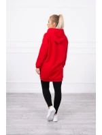 Mikina s kapucňou a nášivkami červená