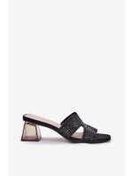 Klapki Damskie Na Słupku Vinceza 62230 Czarne