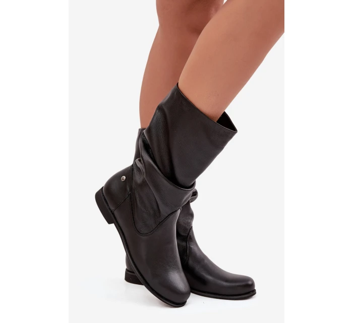 Dámské kožené kozačky Maciejka 05057-20 černé