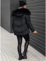 Kurtka damska zimowa FIXMIX pikowana z kapturem czarna FashionStreet TY4672