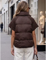 Krótka kamizelka damska pikowana brązowa model 22341154 - FashionStreet