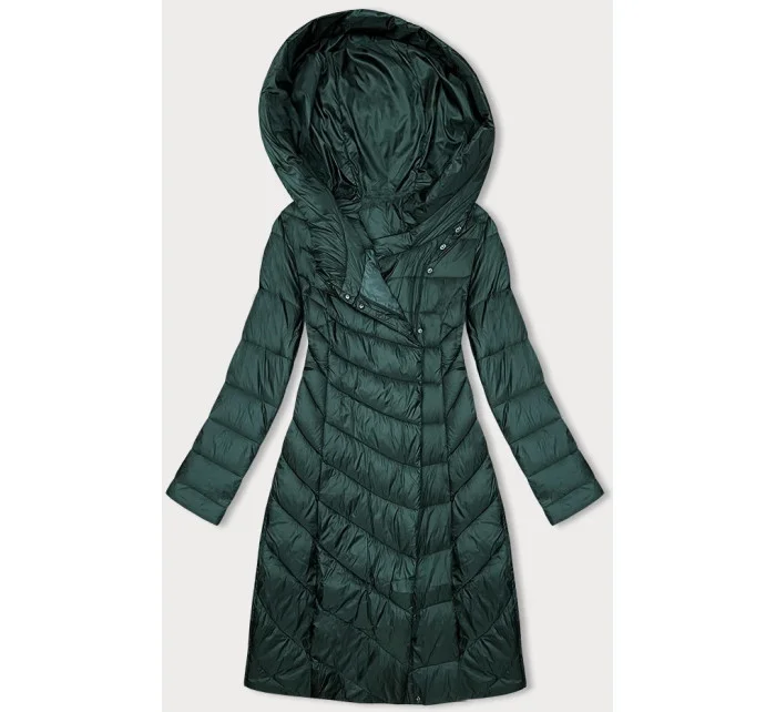 Dlouhá zelená dámská bunda s kapucí model 21247128 - Ann Gissy