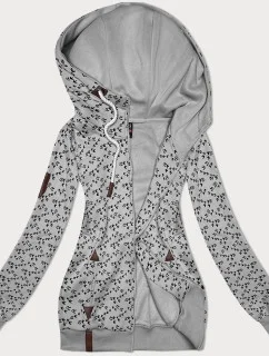 Šedá sportovní mikina s kapucí a se vzorem model 21310460 - 6&8 Fashion