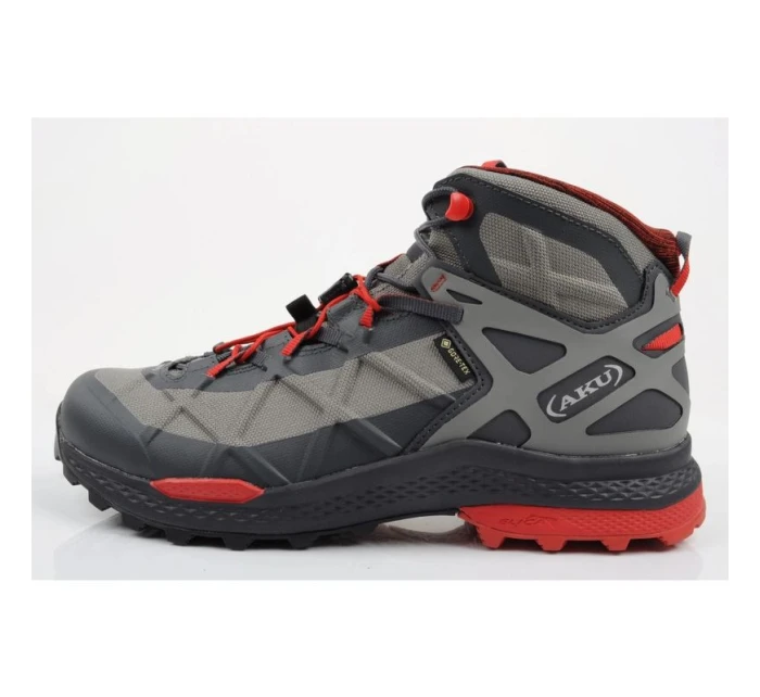 Aku pánska turistická členková obuv Rocket Gore-tex sivá červená