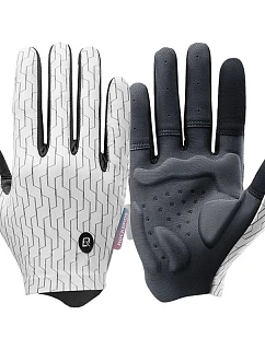 Rockbros plné športové rukavice na jar/leto veľkosť M - biela/čierna