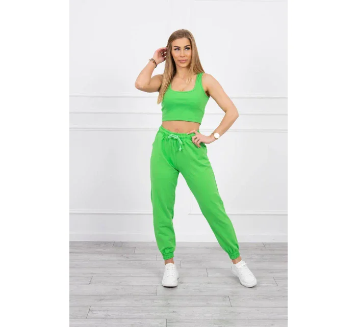 Súprava top+nohavice zelená neónová
