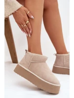 Dámské sněhule z přírodního semiše béžové Mairene Dámské sněhule z přírodního semiše béžové Mairene