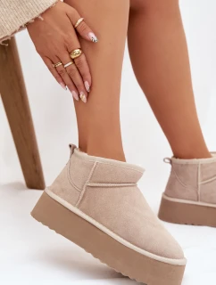 Dámské sněhule z přírodního semiše béžové model 21821898 - Boto