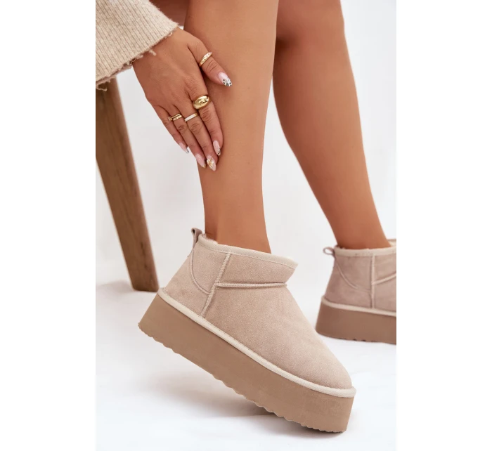 Dámské sněhule z přírodního semiše béžové Mairene Dámské sněhule z přírodního semiše béžové Mairene