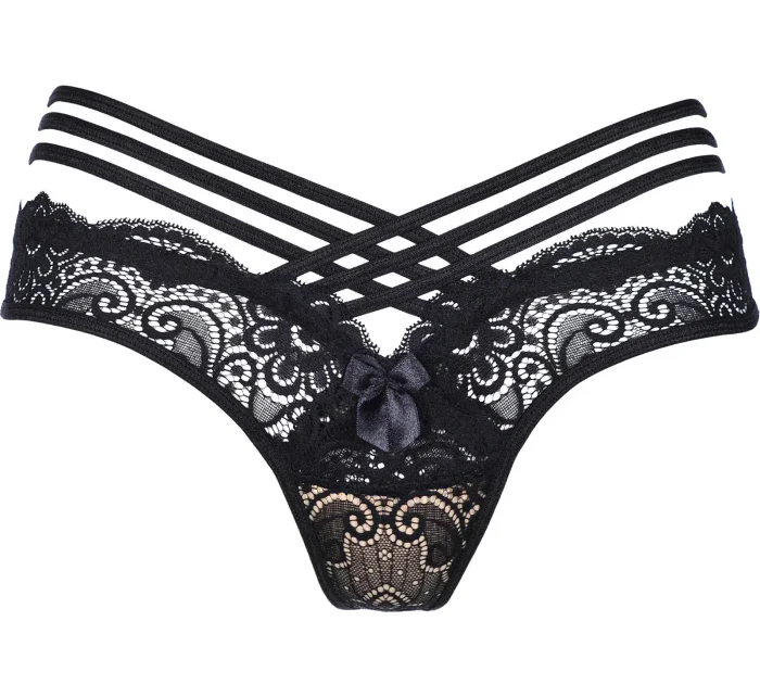 Krajková tanga model 17681810 černá - Axami