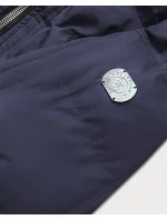 Tmavomodrá dámska zimná bunda s kapucňou (m-21603)