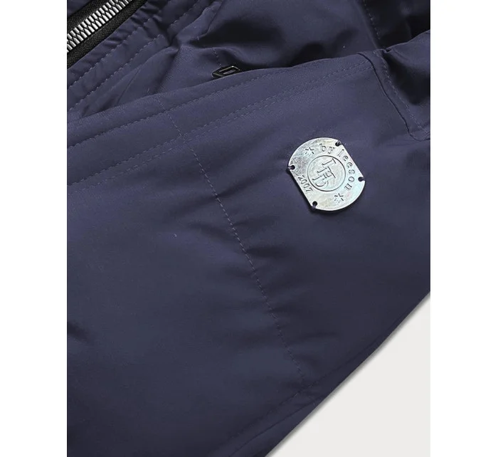 Tmavomodrá dámska zimná bunda s kapucňou (m-21603)