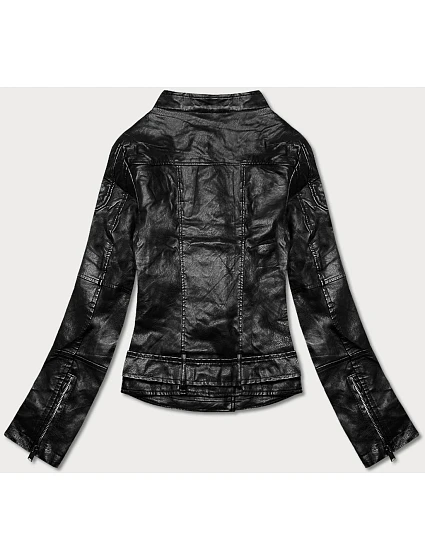 Černá bunda ramoneska se stojáčkem model 18125305 - Forget me not FASHION