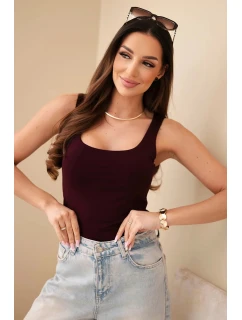 Dámská halenka na ramínkách s výstřihem bordó