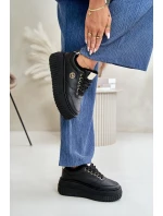 Sneakersy Buty Sportowe Damskie Ocieplane Na Masywnej Podeszwie Czarne Ardiela Sneakersy Buty Sportowe Damskie Ocieplane Na Masywnej Podeszwie Czarne Ardiela