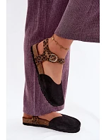 Kožené semišové dámské sandály s uzavřenými prsty Maciejka H7365-01 Černé