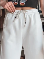 Dámské tepláky s širokými nohavicemi PREMIUM ecru Dstreet model 21988137 - FashionStreet