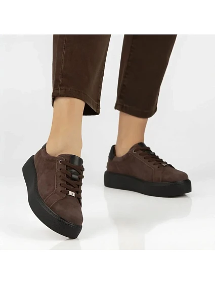 Dámské kožené sportovní polobotky na platformě,  model 22228938 - FILIPPO