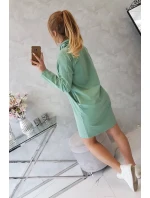 Šaty s kravatou tmavo mätové Šaty s kravatou tmavo mätové