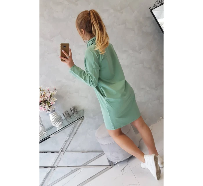 Šaty s kravatou tmavo mätové Šaty s kravatou tmavo mätové