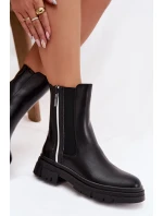 Kotníkové boty dámské zateplené černé Solenne Kotníkové boty dámské zateplené černé Solenne