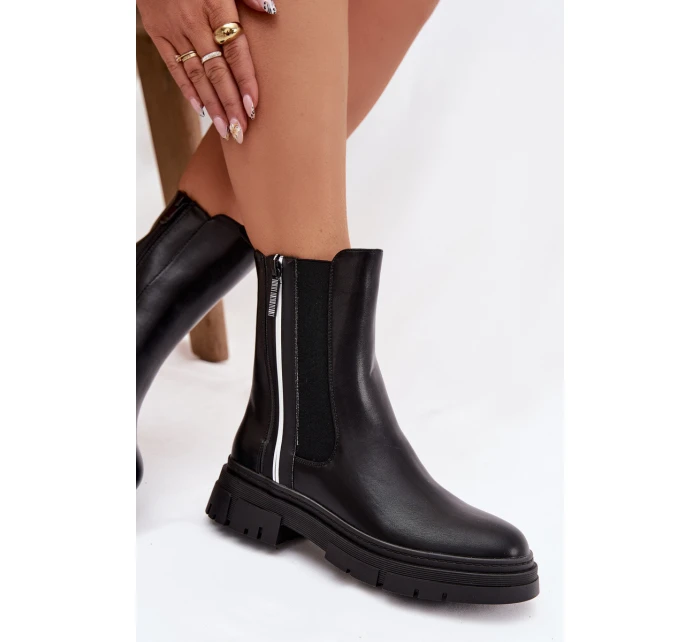 Kotníkové boty dámské zateplené černé Solenne Kotníkové boty dámské zateplené černé Solenne