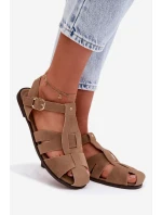 Dámské sandály Ploché Khaki model 21960876 - Boto