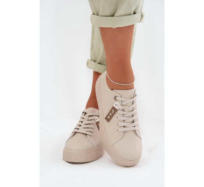 Dámské tenisky z pravé kůže D&A GR61-5591 Béžové