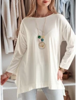 Dámska oversize maslová blúzka s COMFILA ecru FashionStreet RY2787 Dámska oversize maslová blúzka s COMFILA ecru FashionStreet RY2787